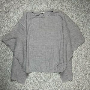 Loft Ann Taylor Ribbed Knit Shawl Open Cozy Cream Sweater Womens Medium/Large